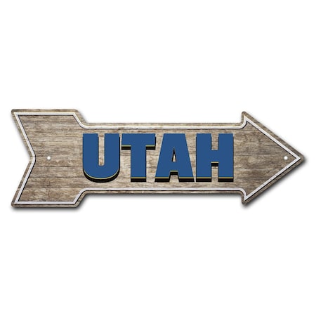 Signmission Utah Arrow Sign Funny Home Decor 18in Wide P-ARROW-999558